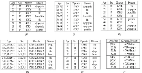 Table 1 shows an example micro data table and its 
