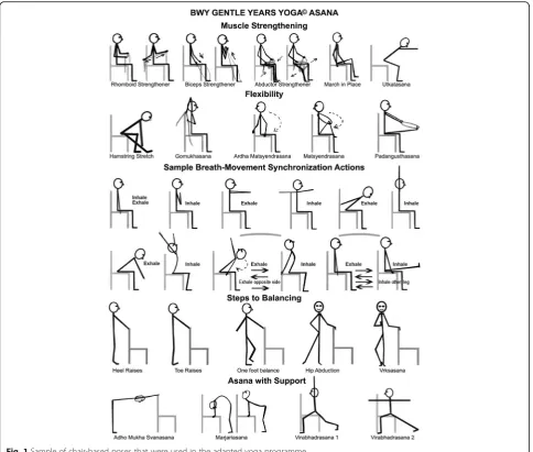 Fig. 1 Sample of chair-based poses that were used in the adapted yoga programme