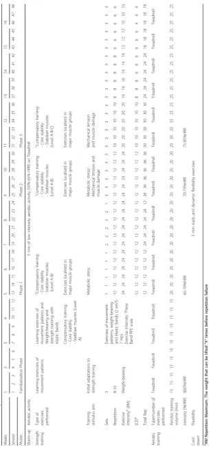 Table 2 Training periodization (Item 13)