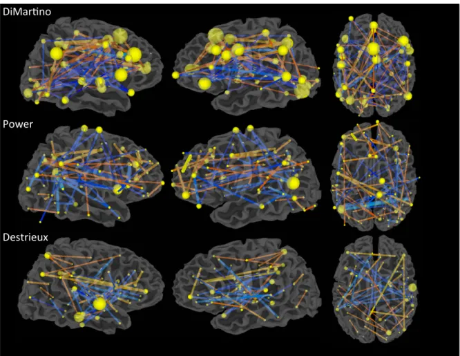Fig. 1. Optimal feature subsets chosen via recursive feature elimination (RFE) for each ROI set by L-SVM