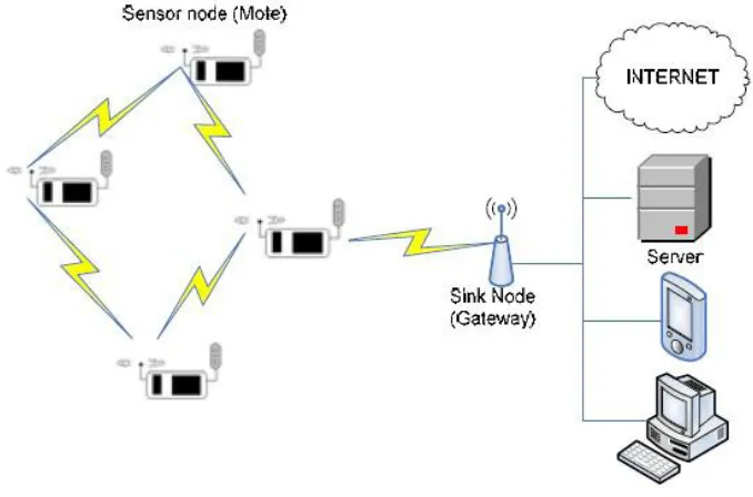 Fig. 1.1. An example of a Wireless Sensor Network1.