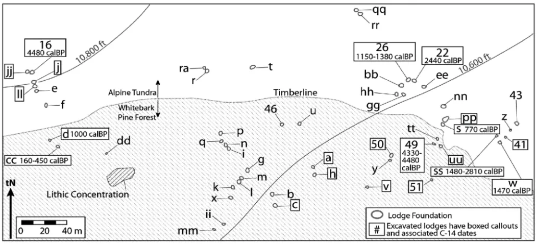 Figure   1   Map   highlighting   the   Wind   River   Range,   and   Christopher   Morgan’s   Study   Area   marking   the   approximate   location   of   High   Rise   Village   (Morgan   et   al