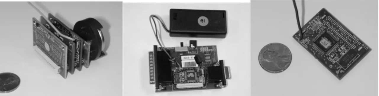 Figure 2-3: Pictures of the Rene wireless sensor network platform. 