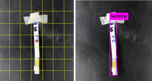 Fig. 8. Teststrip localization by the YOLO model in the darknet framework.