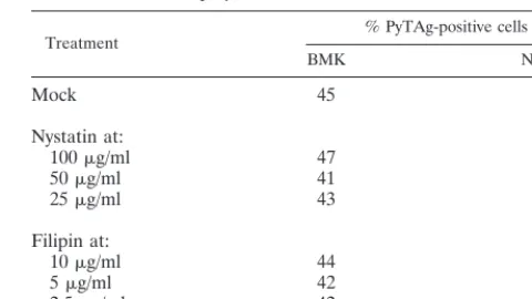 TABLE 1. Effects of nystatin and ﬁlipin on the ability ofpolyomavirus to infect cells