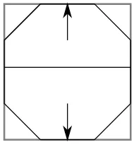 Figure 7: A side view of an ATRON module inset inside a cube representation. The arrows indicatethe polar axis, and the center line indicates the “equator”.