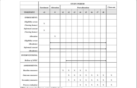 Fig. 1 The schedule of enrollment, interventions, and assessments of the SPEC intervention