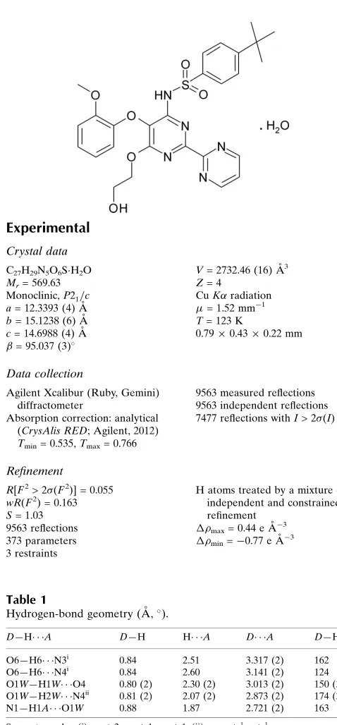 Table 1Hydrogen-bond geometry (A˚ , �).