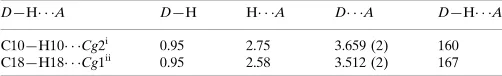 Table 1Hydrogen-bond geometry (A˚ , �).