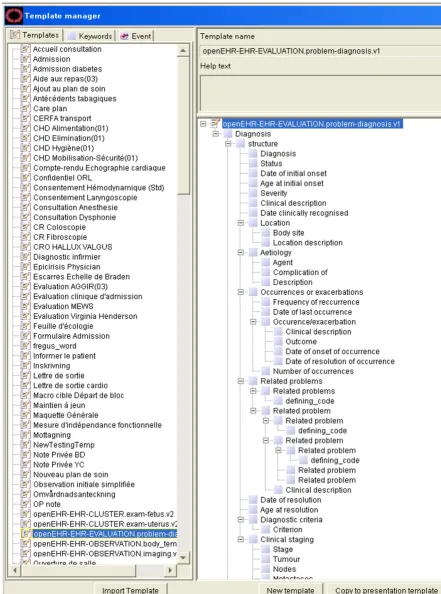 Figure 4Imported openEHR-EHR-EVALUATION.problem-diagnosis Archetype in the COSMIC Template EditorImported openEHR-EHR-EVALUATION.problem-diagnosis Archetype in the COSMIC Template Editor.