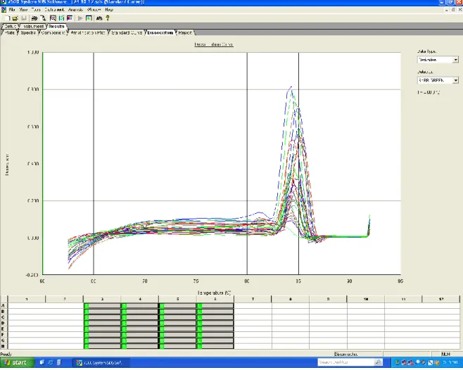 Figure 2.1: Dissociation curve obtained from the quantification using GoTaq® qPCR Master Mix