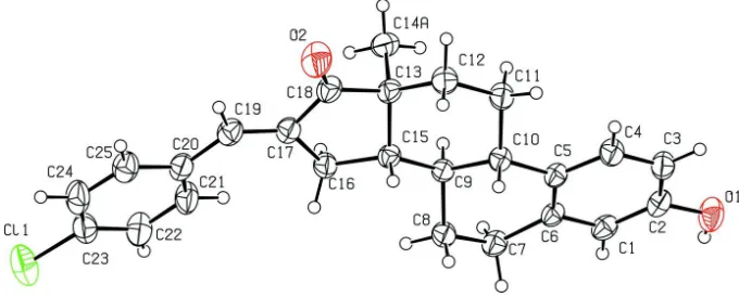 Figure 1The molecular structure of the title compound, showing 40% probability displacement ellipsoids