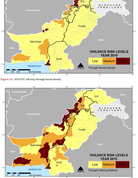 Figure 10. 2010 IOV risk map through kernel density. 