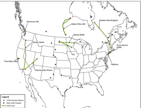Fig. 1-11 Commissioned HVDC links in America [15] 