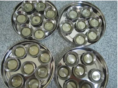 Fig 1: Specimens stored in normal saline after biomechanical preparation 
