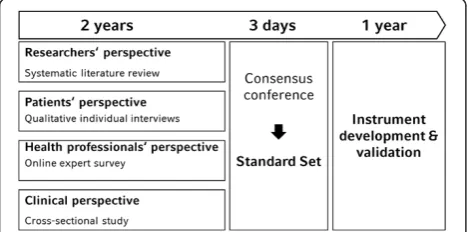 Figure 1 Process of developing the standard set, instrumentdevelopment and validation.
