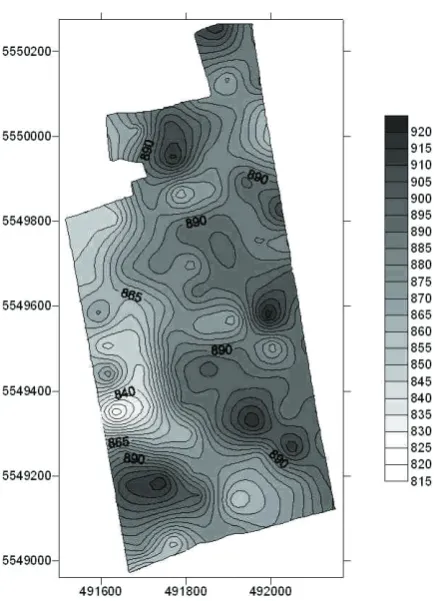 Figure 3. Total soil S content in plot I (ppm S)