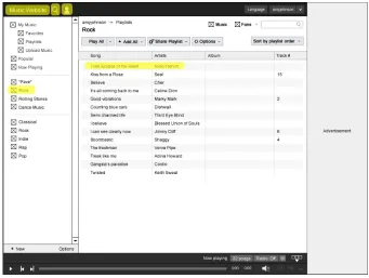 Figure 3. One song in the song queue