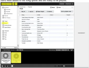 Figure 4. Playing a song in the song queue