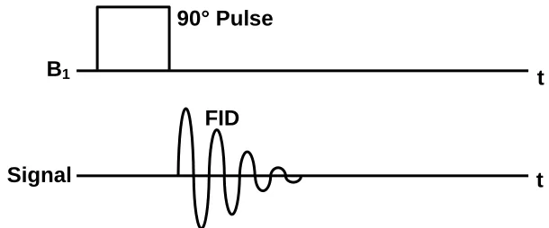 Figure 2.5  A timing diagram for a 90 °-FID pulse sequence. 