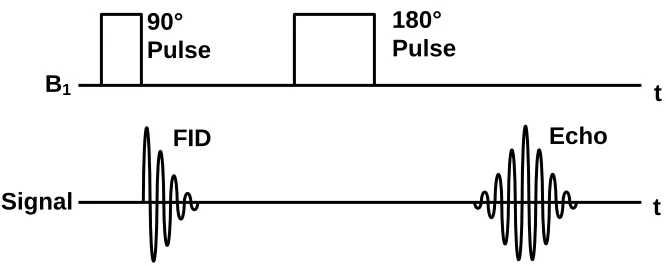 Figure 2.6.  A timing diagram of the spin-echo pulse sequence 