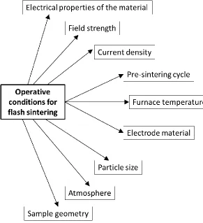Figure 4: Process parameters that influence the flash sintering behavior. 