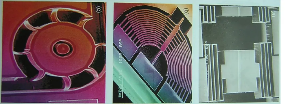 Fig. 3.9  MEMS structures realized by DRIE.