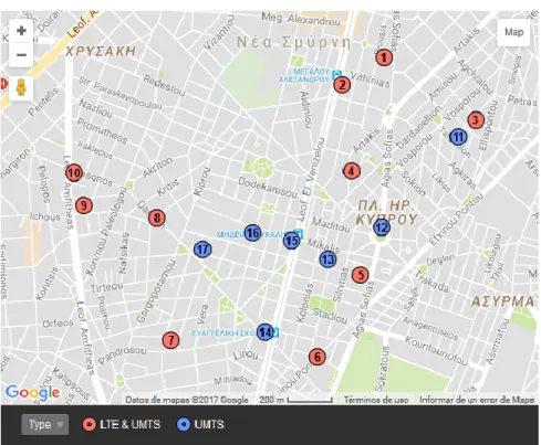 Fig. 3. 1 COSMOTE network BTS location 