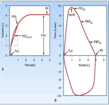 Figure 3: A – shows volume shows volume – time graph. B – Shows flow