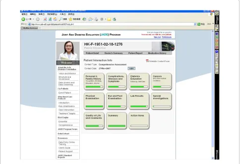 Figure 2 The JADE electronic portal provides templates to guide users to collect relevant data during the annual comprehensive assess-ment.