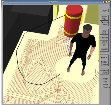 Figure 2.12: A* search visualization in Move3D, planning for safety and comfort.