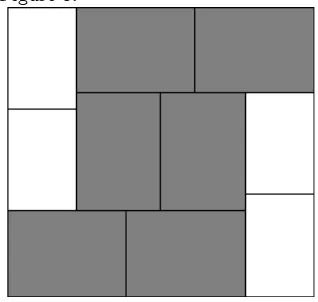 Figure 3: A 17 x 18 rectangle with 4 x 6 tiles in white and 5 x 7 tiles in grey