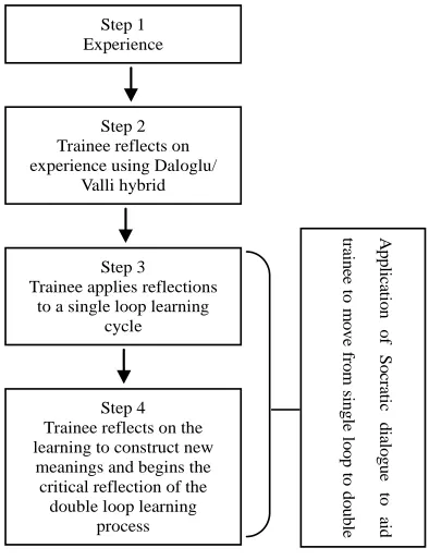 Figure 1.  Model for developing teacher reflective practice online. 