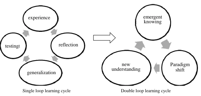 Figure 3. Argyris & Schon’s single and double loop learning cycles. 