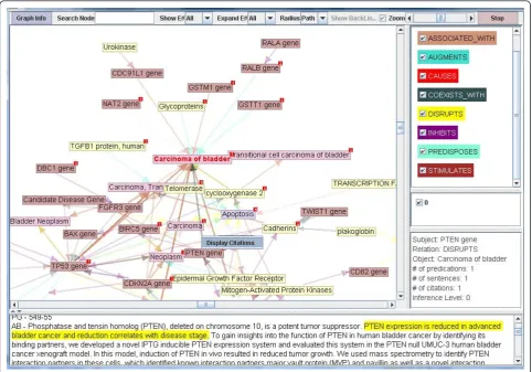 Figure 2 Visualized Summarized Results. This is an image of the Visualization process displaying summarized data addressing the geneticetiology of bladder cancer.