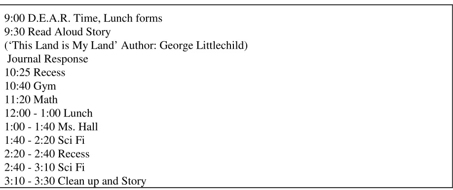 Figure 3: Julia’s Class Schedule 