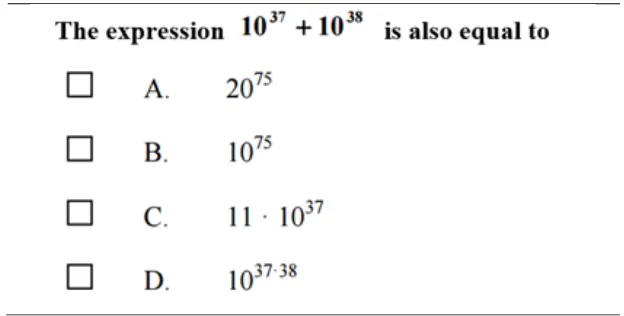 Figure 3: Item from the grade 10 INVALSI test administered in 2011. 