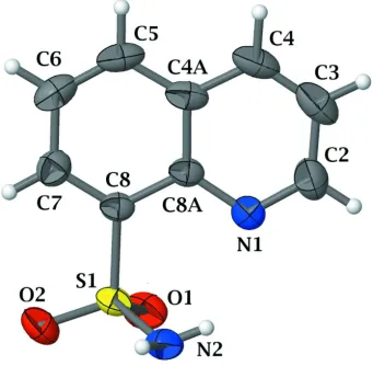 Figure 1Molecular structure of the title compound with displacement ellipsoids drawn at the 50% probability level