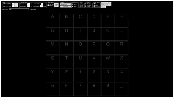 Figure 3.1: The main page of the P300 related experiments where experiment-specific settings are entered.