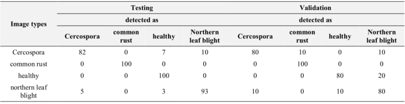 Table 4: Testing Results for RGB Scenario (80% Training Data) 