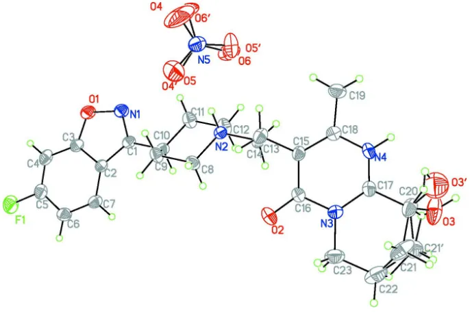 Figure 2A packing view showing the three dimensionnal network. Intermolecular hydrogen bonds are shown as dashed lines