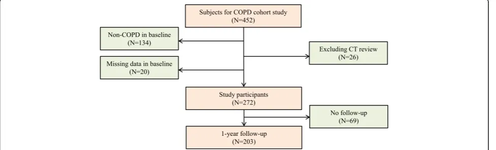 Fig. 1 Selection of the study patients from the initial dusty areas cohort study