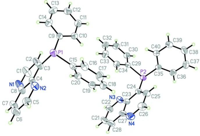 Figure 1The molecular structure of (I), with the atom-numbering scheme. Displacement ellipsoids are drawn at the 50% 