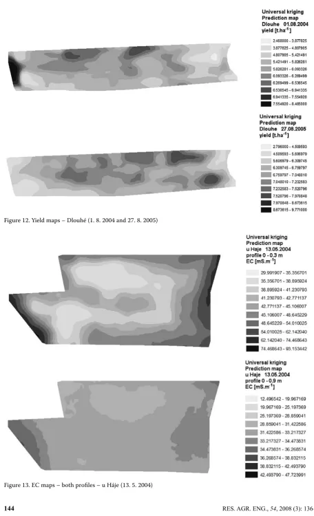 Figure 13. EC maps – both profiles – u Háje (13. 5. 2004)