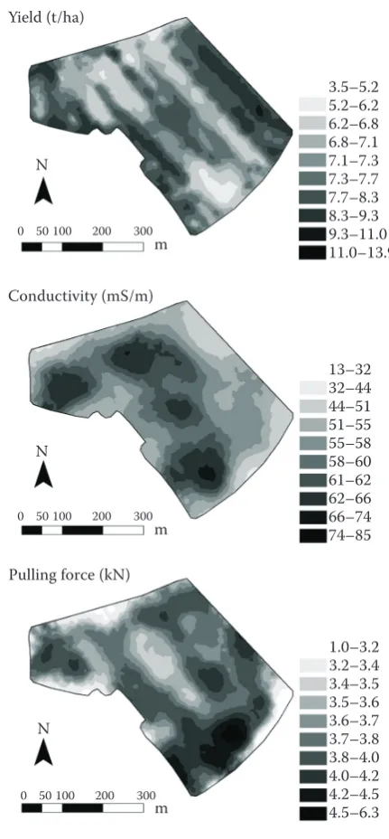 Figure 6. Maps of values obtained for Bora-left site