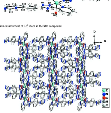 Figure 2The 3D supermolecule network of the title compound. Dashed lines denote hydrogen bonds