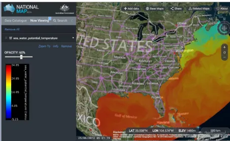 Figure 11. USGS CMG data set displayed on the Australian National Map application, which is build on the TerriaJS framework