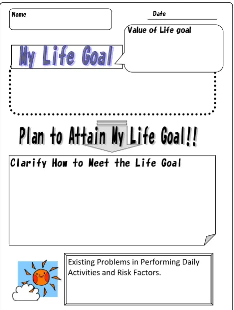 Fig. 4 Life Goal-Setting Sheet for participants
