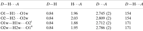 Table 1Hydrogen-bond geometry (A˚ , �).