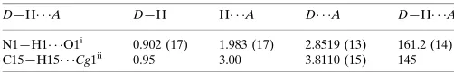 Table 1Hydrogen-bond geometry (A˚ , �).